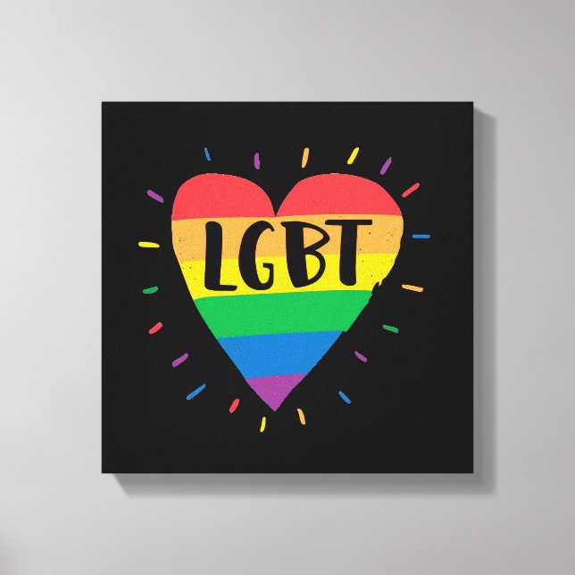 HBT Rainbow Heart Canvastryck (Framsida)