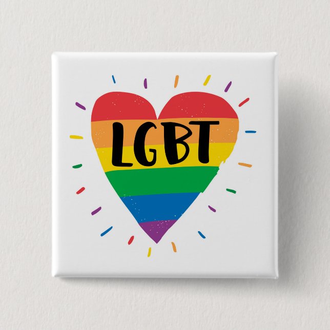 HBT Rainbow Heart Knapp (Framsida)