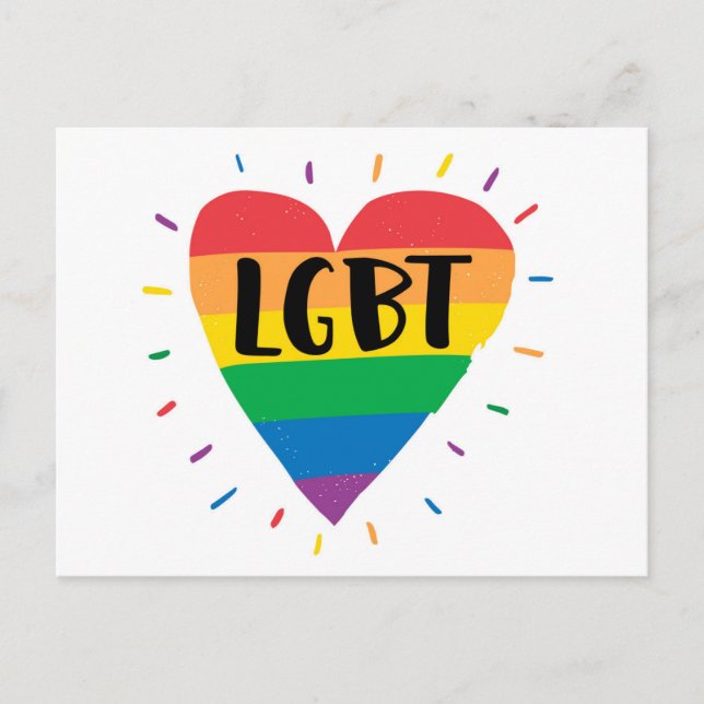 HBT Rainbow Heart Vykort (Framsida)