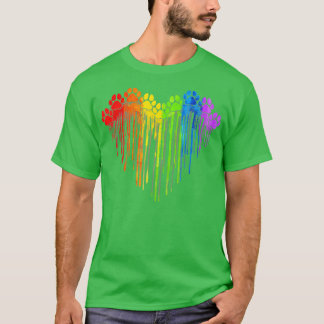 HBT Rainbow Hund Heart Tassar Cute Lesbisk Gay Hun T Shirt