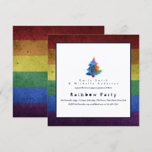 HBT Rainbow Julgran Party Gay pride Inbjudningar