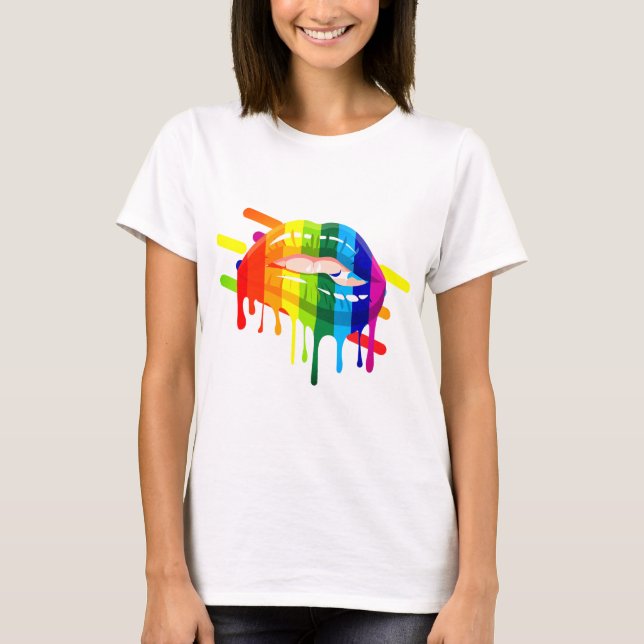 HBT Rainbow Läppar Art T-Shirt (Framsida)