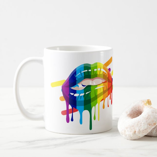 HBT Rainbow Läppar Kaffemugg (Med munk)