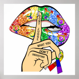 HBT Rainbow Läppar Poster