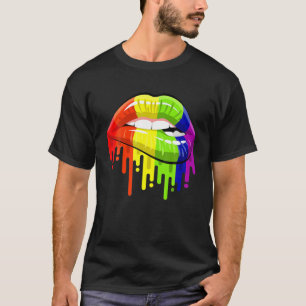HBT Rainbow Läppar Pride Gay Homosexual Lesbisk T Shirt