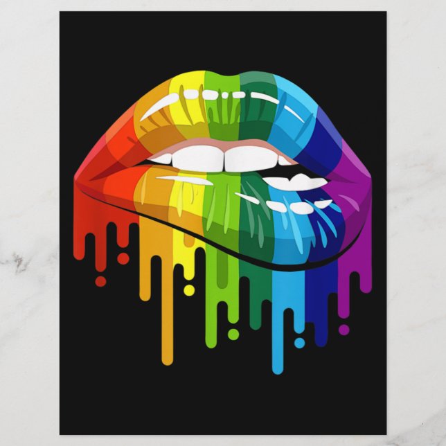 HBT Rainbow Lip Gay pride Brevhuvud (Framsida)