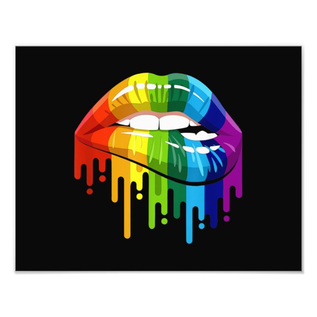HBT Rainbow Lip Gay pride Fototryck (Framsidan)