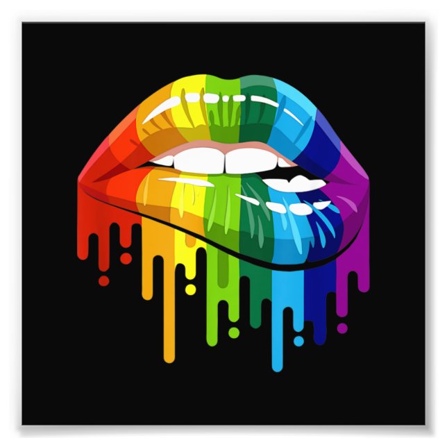 HBT Rainbow Lip Gay pride Fototryck (Framsidan)