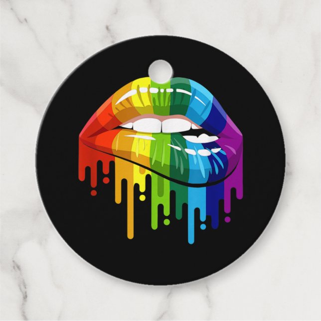 HBT Rainbow Lip Gay pride Gåvor Etiketter (Framsida)