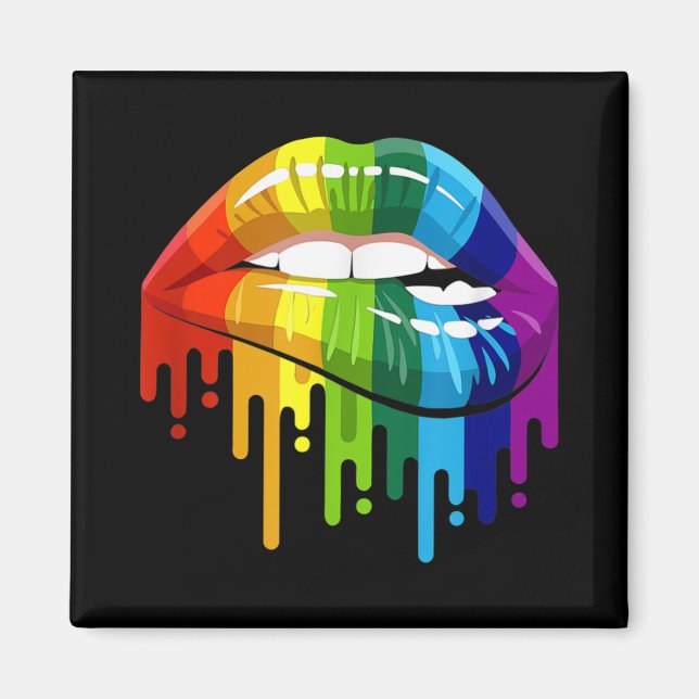 HBT Rainbow Lip Gay pride Magnet (Framsidan)