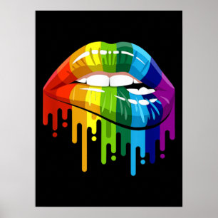 HBT Rainbow Lip Gay pride Poster