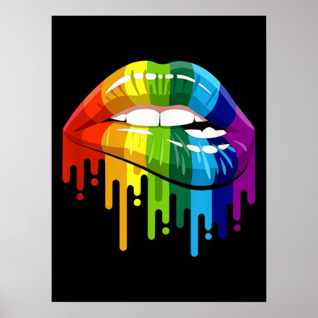 HBT Rainbow Lip Gay pride Poster (Framsidan)