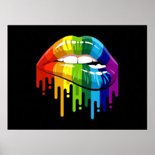 HBT Rainbow Lip Gay pride Poster