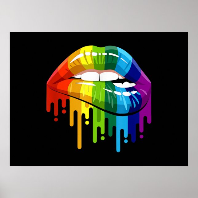 HBT Rainbow Lip Gay pride Poster (Framsidan)