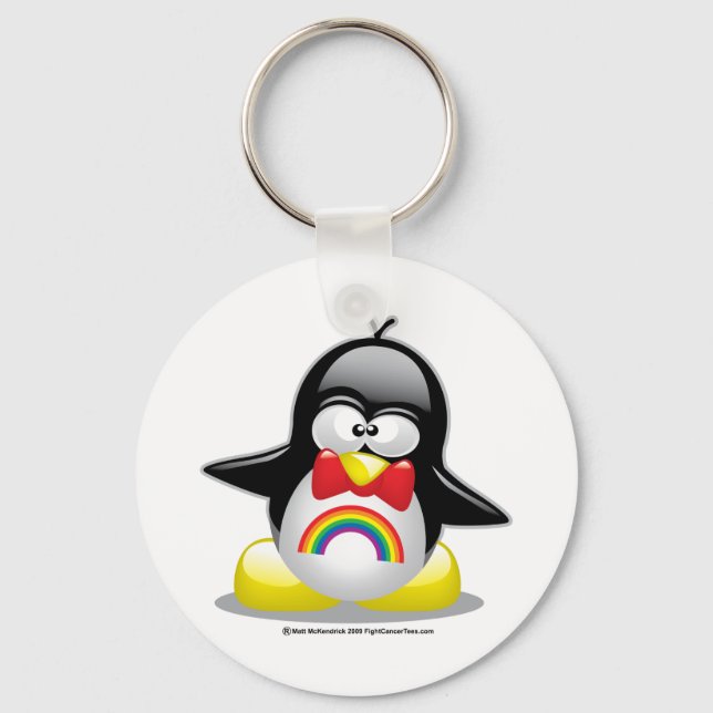 HBT Rainbow Penguin Nyckelring (Framsida)