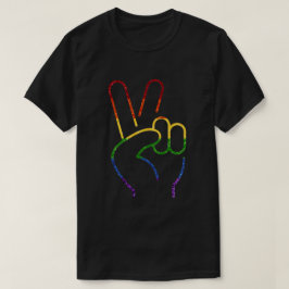 HBT Rainbow Pride Glitter Peace T Shirt