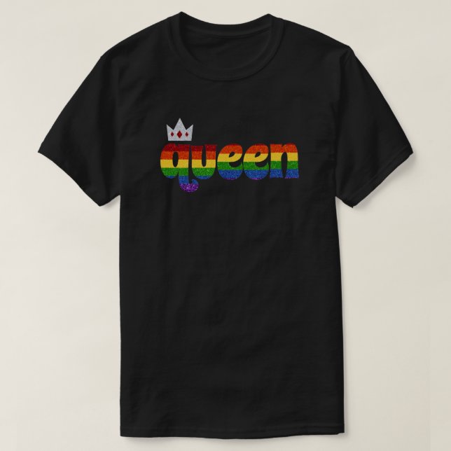 HBT Rainbow Pride Glitter Queen T Shirt (Design framsida)