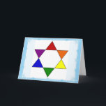 HBT Rainbow Pride Jewish Star Chanukah Card Helgkort<br><div class="desc">Önska dina kära på Chanukah,  och alltid!</div>