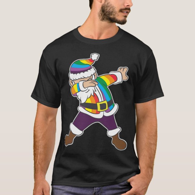 HBT Rainbow Santa Gay HGBTQ Jul Julafton Gift - T Shirt (Framsida)
