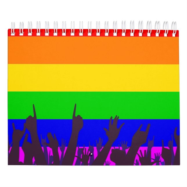 HBT Rainbow Transgender Rainbow Flagga med väv Kalender (Omslag)