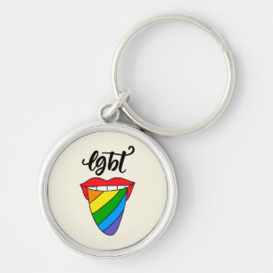 HBT Rainbow Tunga Rund Silverfärgad Nyckelring