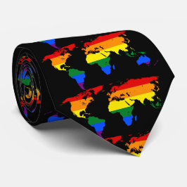 HBT Rainbow World Map Neck Tie Slips