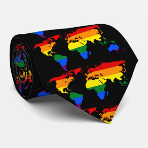 HBT Rainbow World Map Neck Tie Slips