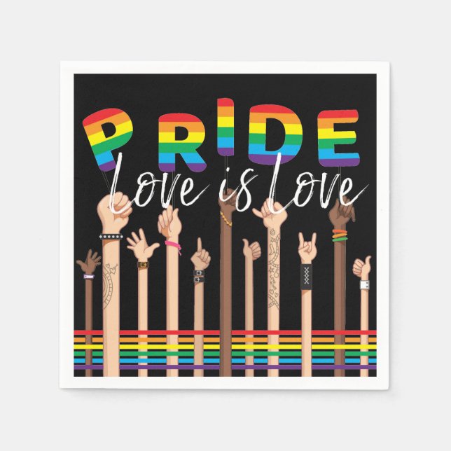 HBT-regnbåge för gay Pride-fest servett (Framsidan)