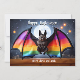🎃🌈HBT regnbåge Mån Fladdermus Inbjudningar