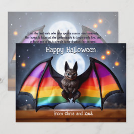 🎃🌈HBT regnbåge Mån Fladdermus Inbjudningar
