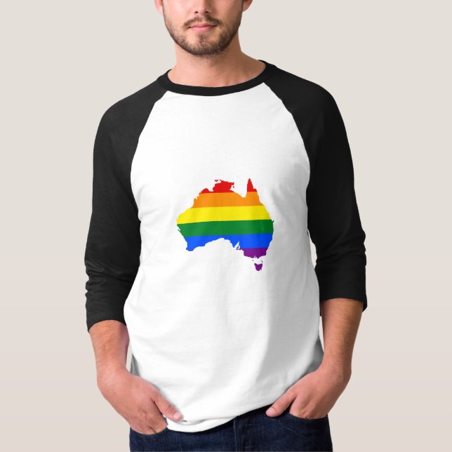 HBT-regnbåge pride karta Australien T Shirt (Framsida)