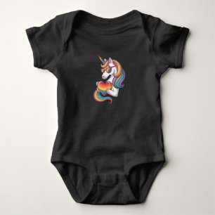 HBT-regnbågsflagga enhörning hjärta gay stolthet T Shirt