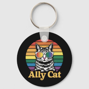 HBT-regnbågsflagga HBTQ-present för allierad katt Nyckelring