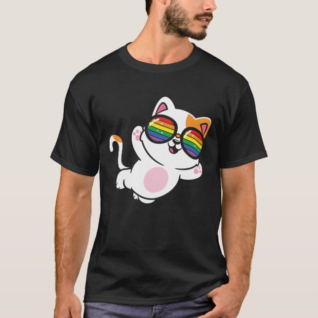 HBT-T-Gay pride, katt 1 T Shirt (Framsida)