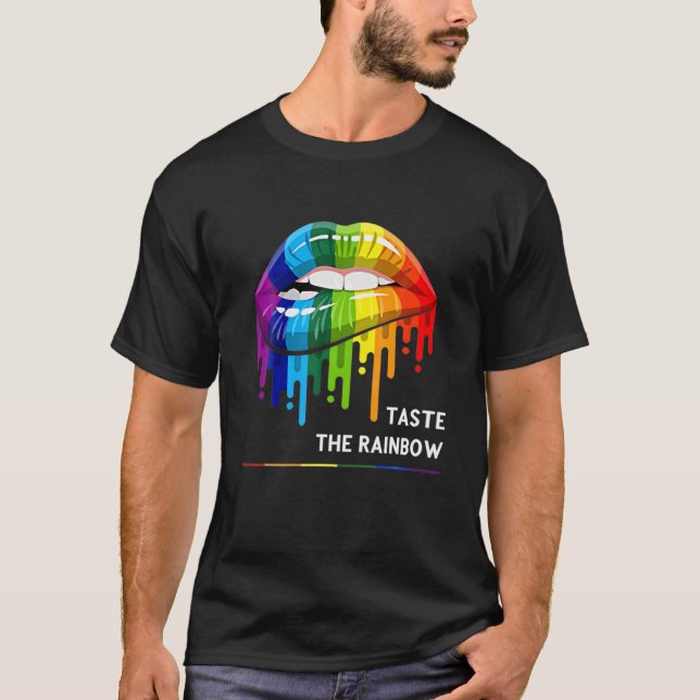 HBT-T-klistra in regnbågen - HBT-Pridet - HGBTQ Ra T Shirt (Framsida)