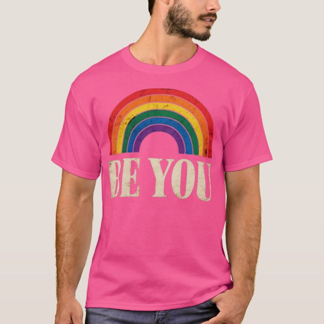 HBT-TQ be dig Gay pride LGBT Ally Rainbow Flagga R T Shirt (Framsida)