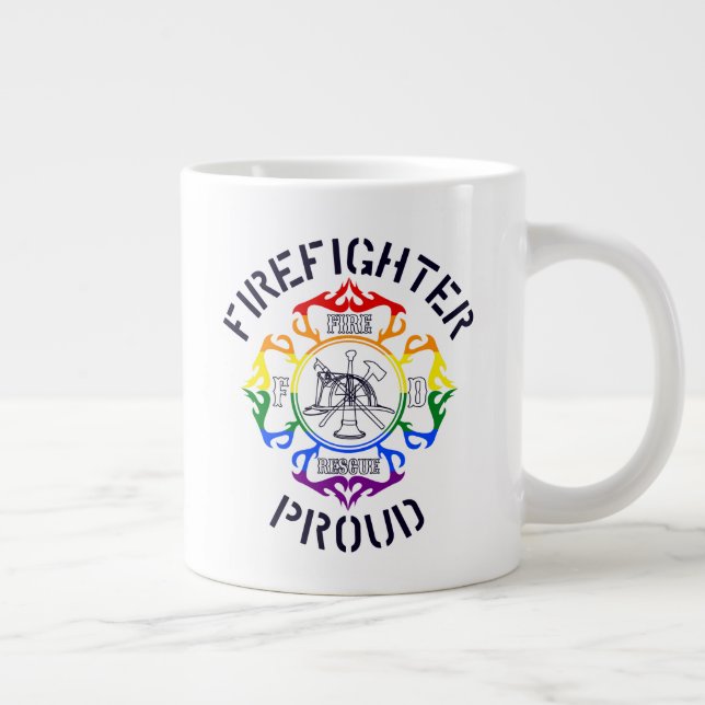 HBT TQ-Färgaden Brandman Maltesisk Kor design Jumbo Mugg (Höger)