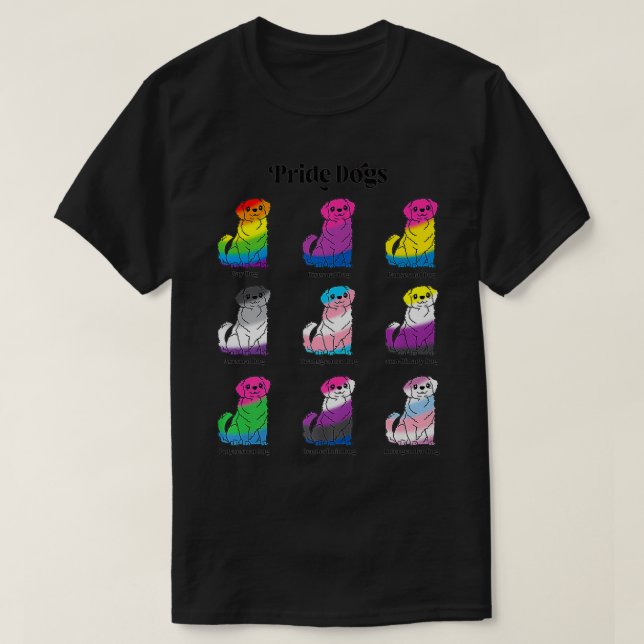 HBT TQ Flagga Kawaii Pride Hundar Gay Trans (icke- T Shirt (Design framsida)