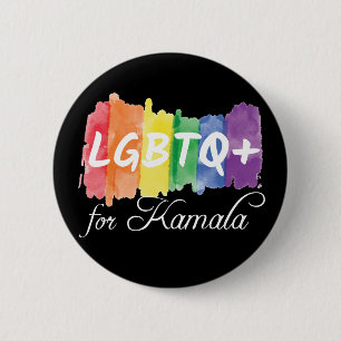 HBT TQ för Kamala Rainbow Gay pride Val Knapp