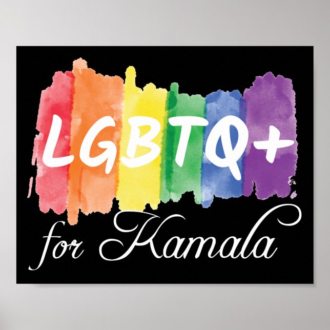 HBT TQ för Kamala Rainbow Gay pride Val Poster (Framsidan)