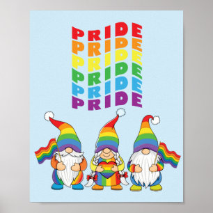 HBT TQ Gay pride Rainbow Gnomes Poster