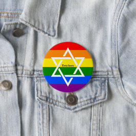 HBT TQ Gay Rainbow Flagga Jewish Star of David Knapp
