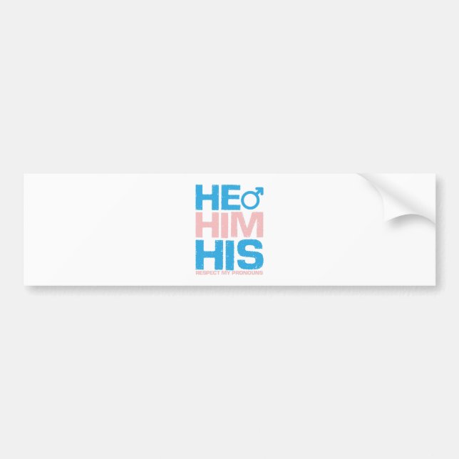 HBT TQ Han respekterar min Gender Pronouns Bildekal (Framsidan)