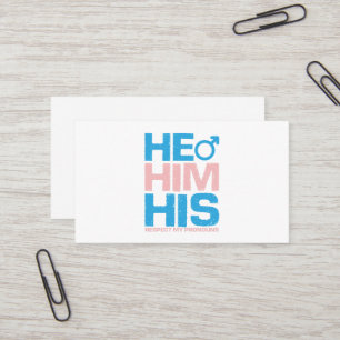 HBT TQ Han respekterar min Gender Pronouns Visitkort