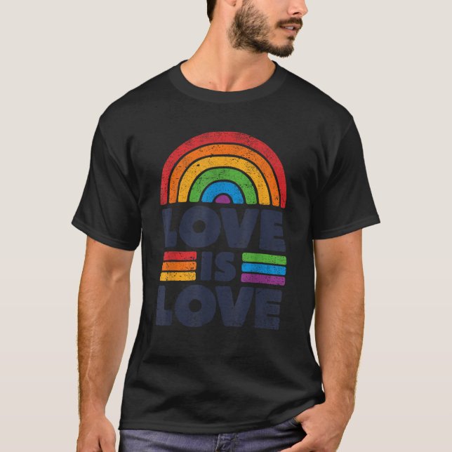 HBT TQ Kärlek är Kärlek Gay pride HBT Ally Rainbow T Shirt (Framsida)