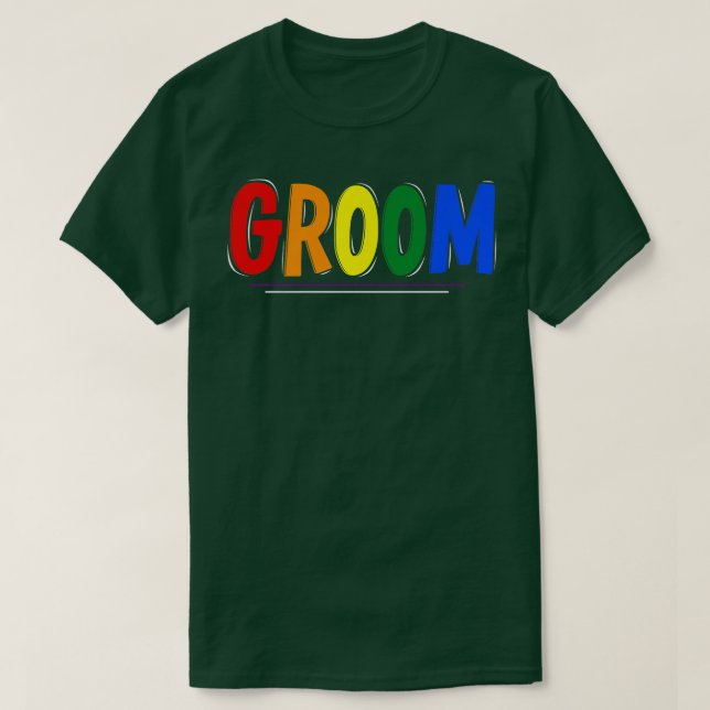 HBT TQ Pride Bröllop Groom T Shirt (Design framsida)