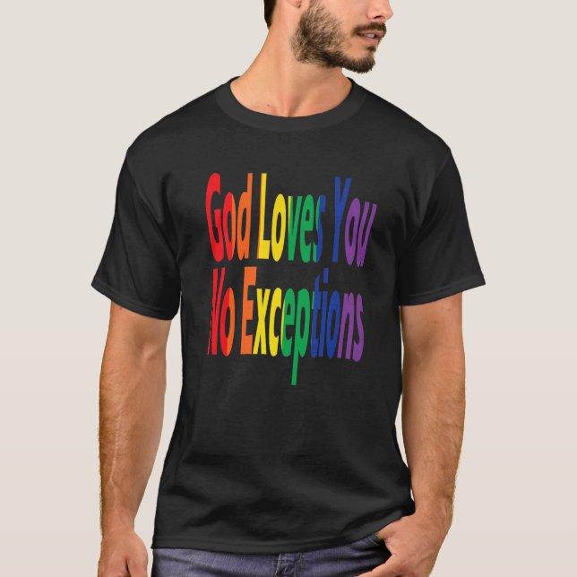 HBT TQ Pride Christian Rainbow God Kärlek You No E T Shirt (Framsida)
