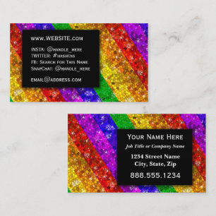 HBT TQ Pride Glitter Regnbåge - makeup Artist Blin Visitkort