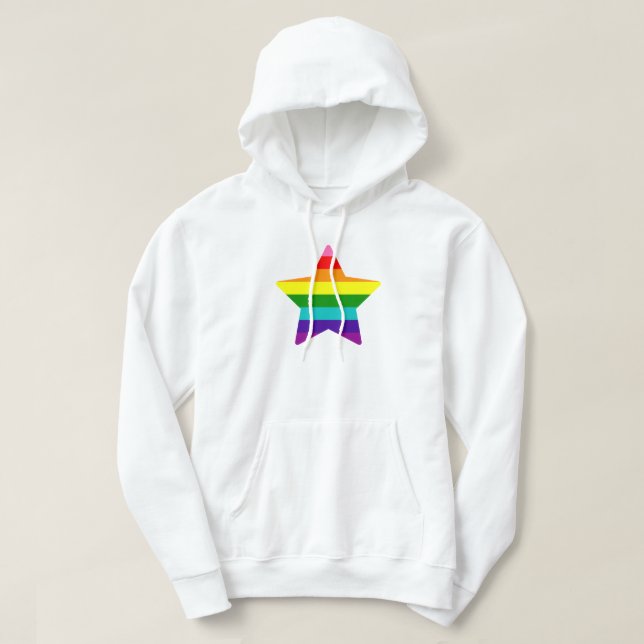 HBT TQ-Pridet Flagga Regnbåge Julstjärnan Hoodie (Design framsida)