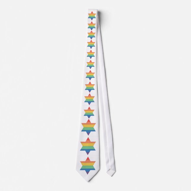 HBT TQ-Pridet Jewish Star Rainbow Tie Slips (Framsida)